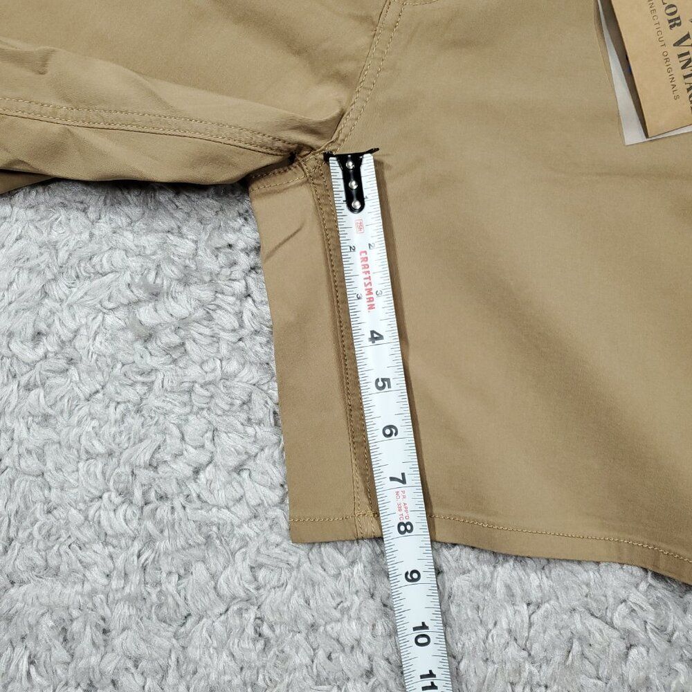 Tailor Vintage Greenwich Slim Fit Performance Tech Shorts Men's Size 34 Khaki - Picture 7 of 7